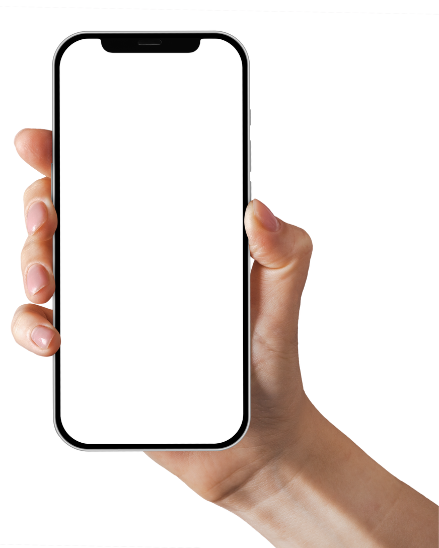 Main tenant un téléphone avec l'application