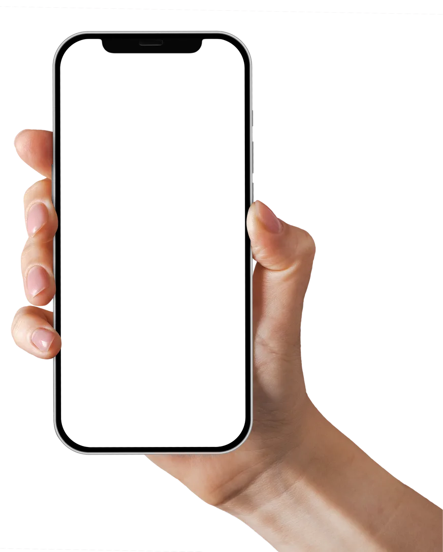 Main tenant un téléphone avec l'application